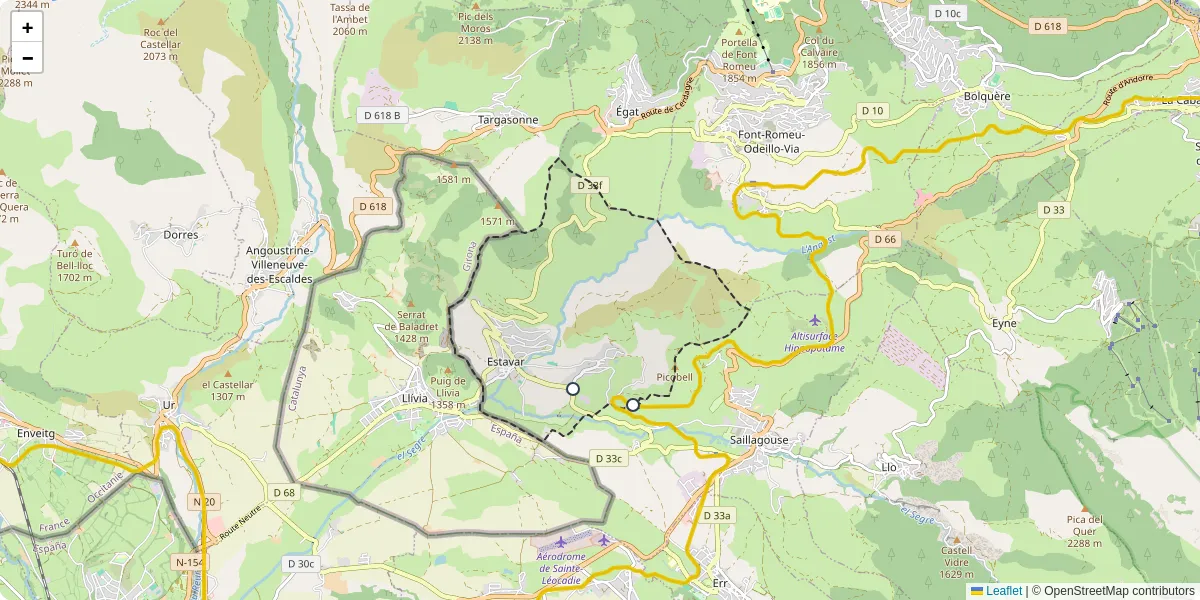 Carte du réseau de transport en commun à Estavar - lignes de bus et arrêts