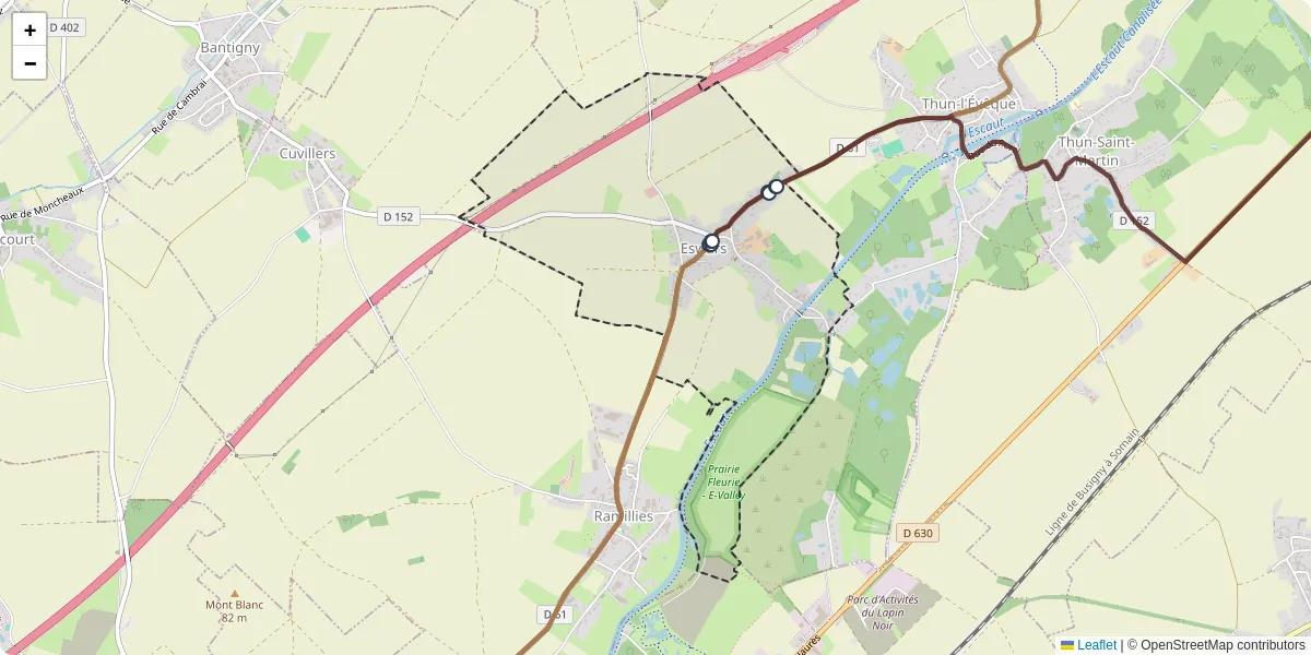 Carte du réseau de transport en commun à Eswars - lignes de bus et arrêts