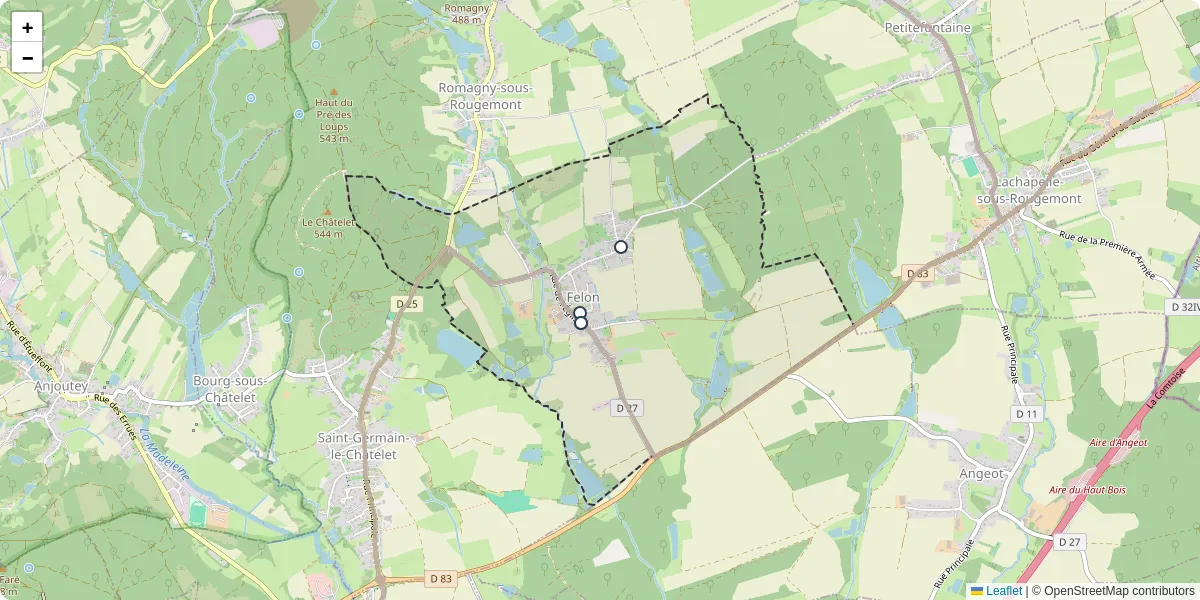 Carte du réseau de transport en commun à Felon - lignes de bus et arrêts