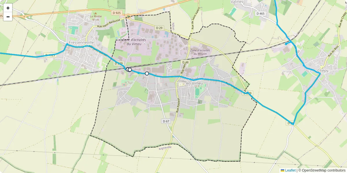 Carte du réseau de transport en commun à Feuquières-en-Vimeu - lignes de bus et arrêts