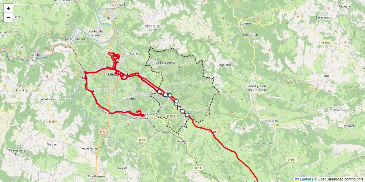 Carte du réseau de transport en commun à Firmi - lignes de bus et arrêts