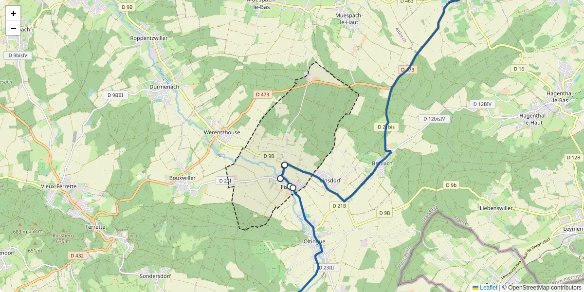 Carte du réseau de transport en commun à Fislis - lignes de bus et arrêts