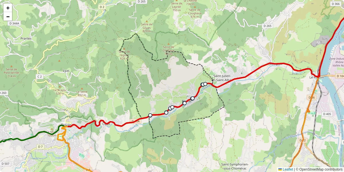 Carte du réseau de transport en commun à Flaviac - lignes de bus et arrêts