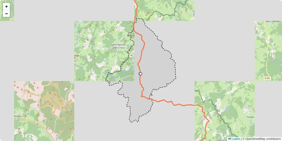 Carte du réseau de transport en commun à Flayat - lignes de bus et arrêts