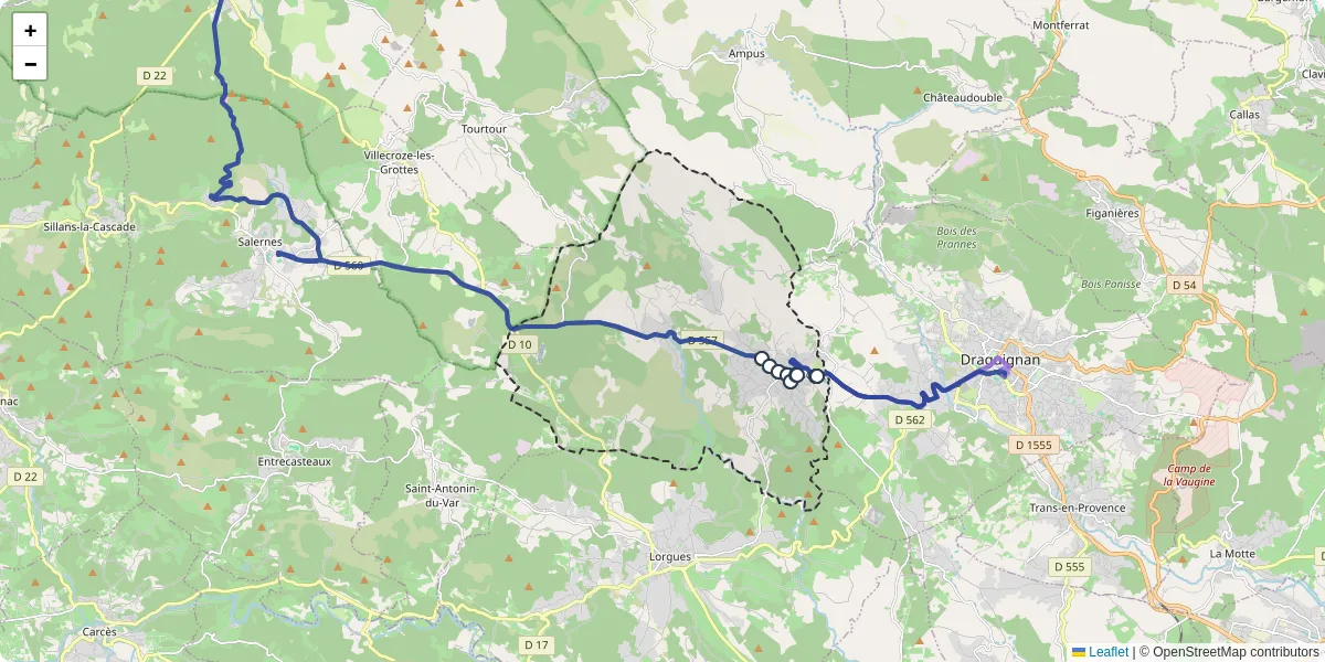 Carte du réseau de transport en commun à Flayosc - lignes de bus et arrêts