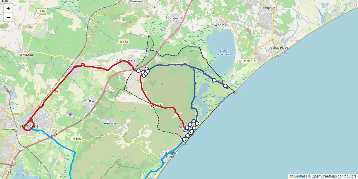 Carte du réseau de transport en commun à Fleury - lignes de bus et arrêts