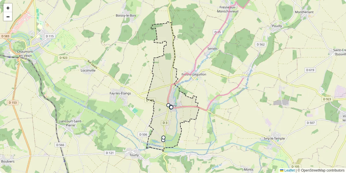 Carte du réseau de transport en commun à Fleury - lignes de bus et arrêts