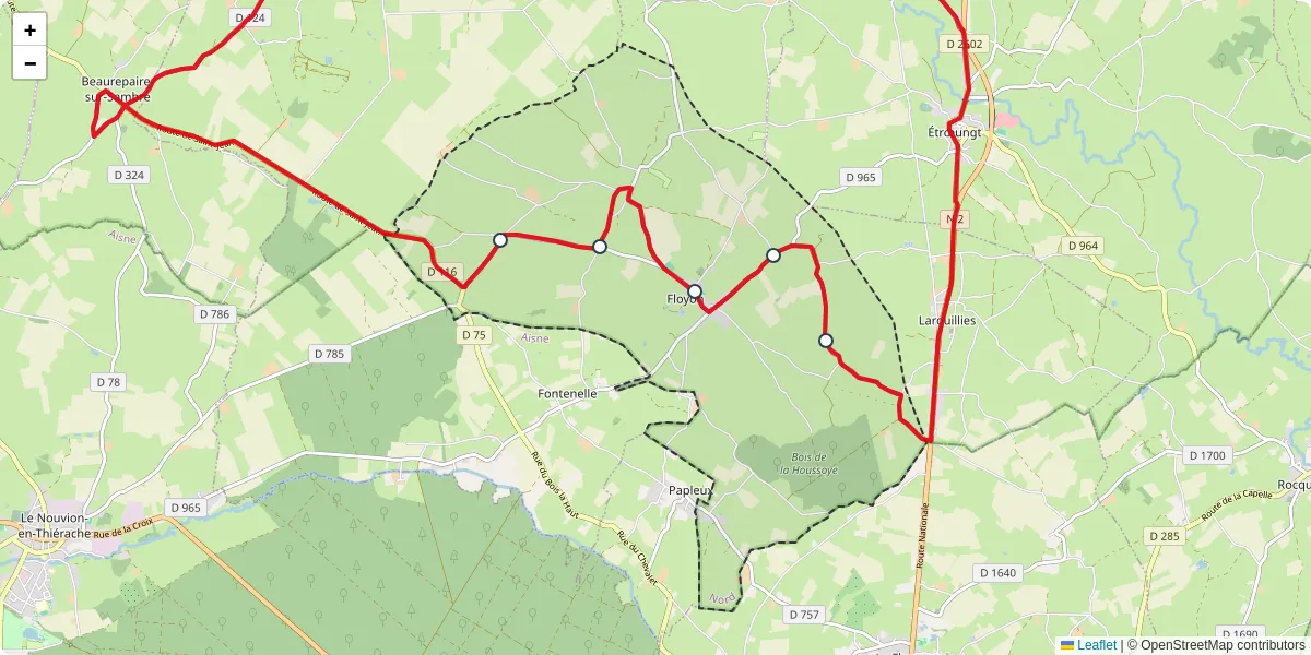 Carte du réseau de transport en commun à Floyon - lignes de bus et arrêts