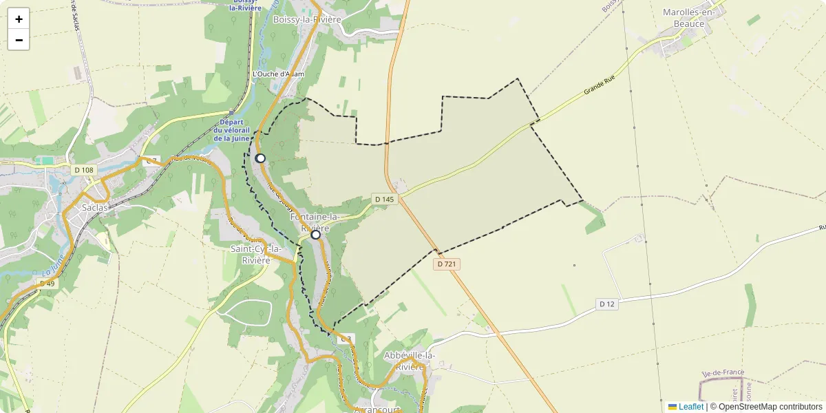 Carte du réseau de transport en commun à Fontaine-la-Rivière - lignes de bus et arrêts