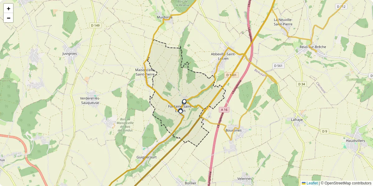 Carte du réseau de transport en commun à Fontaine-Saint-Lucien - lignes de bus et arrêts