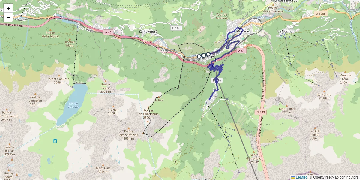 Carte du réseau de transport en commun à Fourneaux - lignes de bus et arrêts
