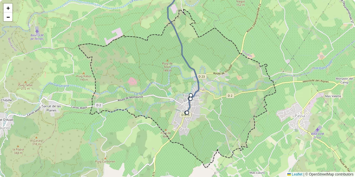Carte du réseau de transport en commun à Fourques - lignes de bus et arrêts