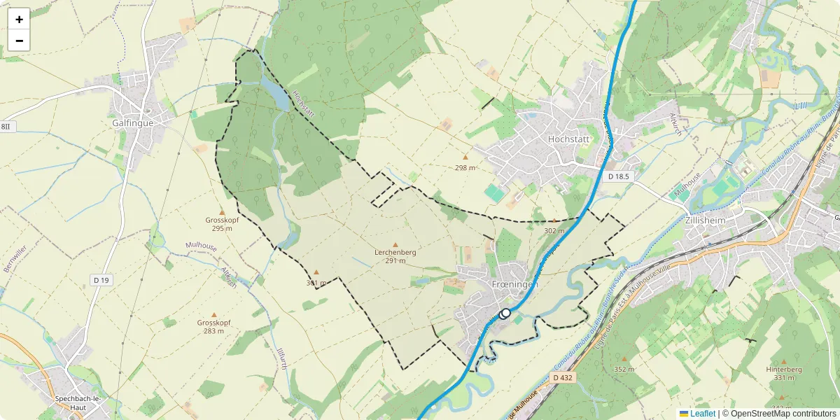 Carte du réseau de transport en commun à Frœningen - lignes de bus et arrêts