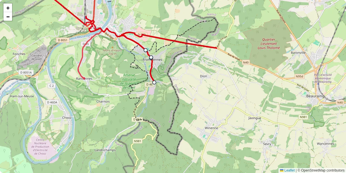 Carte du réseau de transport en commun à Fromelennes - lignes de bus et arrêts