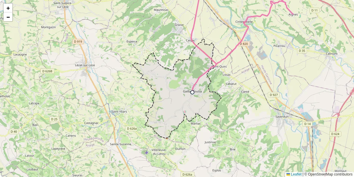 Carte du réseau de transport en commun à Gaillac-Toulza - lignes de bus et arrêts