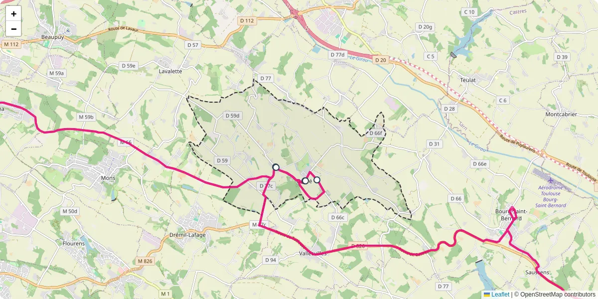Carte du réseau de transport en commun à Gauré - lignes de bus et arrêts