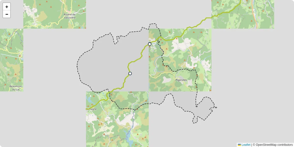 Carte du réseau de transport en commun à Gentioux-Pigerolles - lignes de bus et arrêts