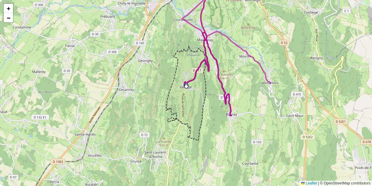 Carte du réseau de transport en commun à Geruge - lignes de bus et arrêts