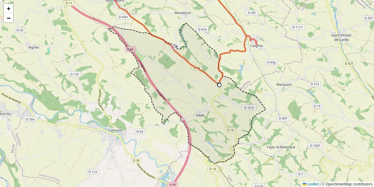 Carte du réseau de transport en commun à Gibel - lignes de bus et arrêts