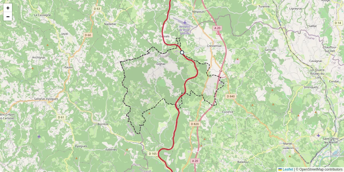 Carte du réseau de transport en commun à Gignac - lignes de bus et arrêts