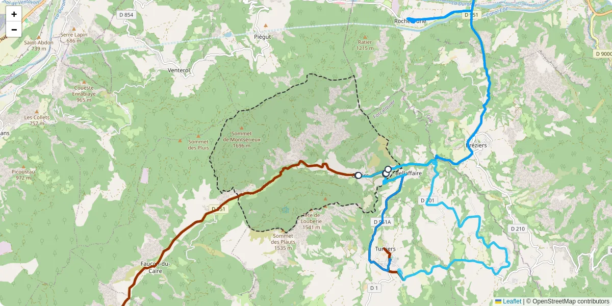Carte du réseau de transport en commun à Gigors - lignes de bus et arrêts