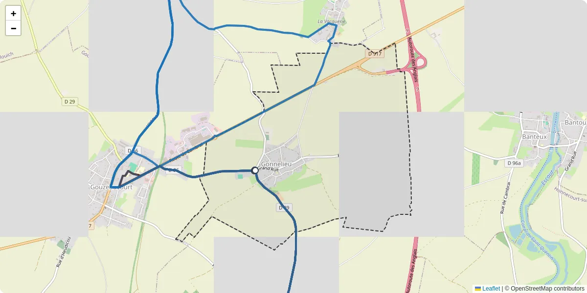 Carte du réseau de transport en commun à Gonnelieu - lignes de bus et arrêts