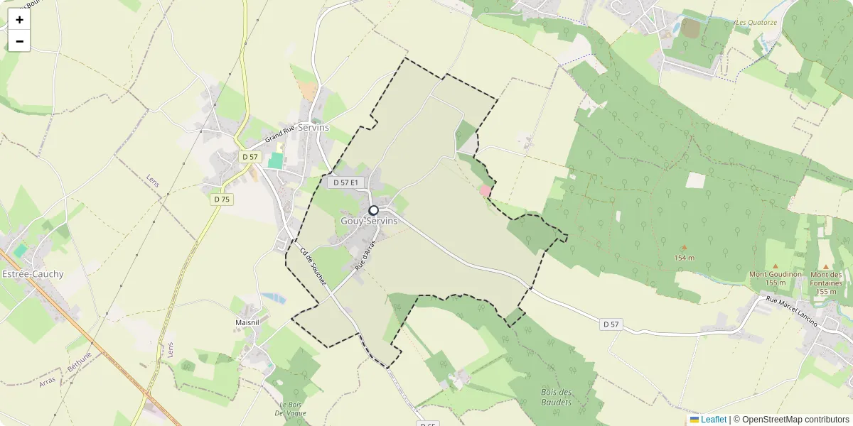 Carte du réseau de transport en commun à Gouy-Servins - lignes de bus et arrêts