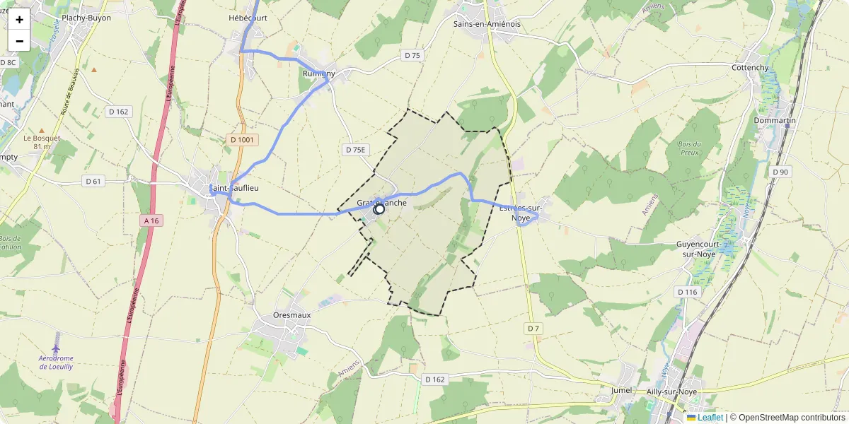 Carte du réseau de transport en commun à Grattepanche - lignes de bus et arrêts