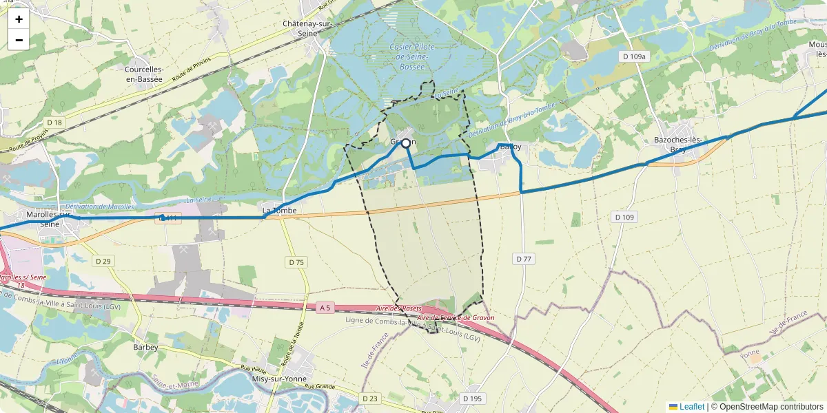 Carte du réseau de transport en commun à Gravon - lignes de bus et arrêts