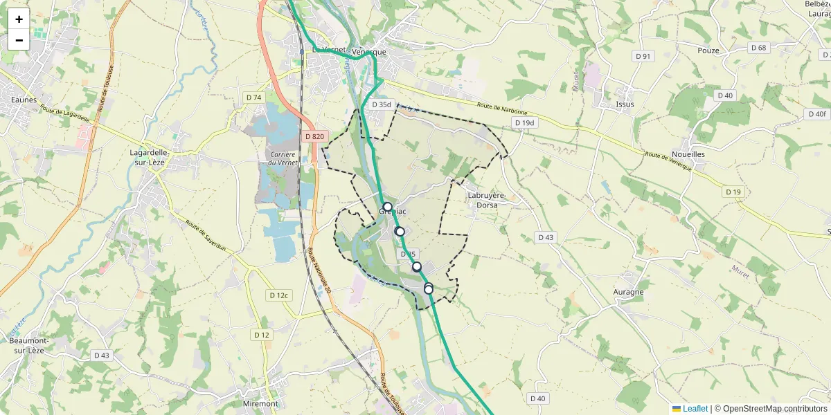 Carte du réseau de transport en commun à Grépiac - lignes de bus et arrêts