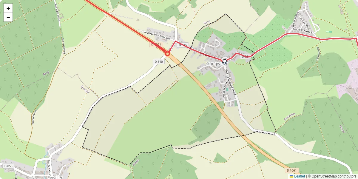 Carte du réseau de transport en commun à Gungwiller - lignes de bus et arrêts