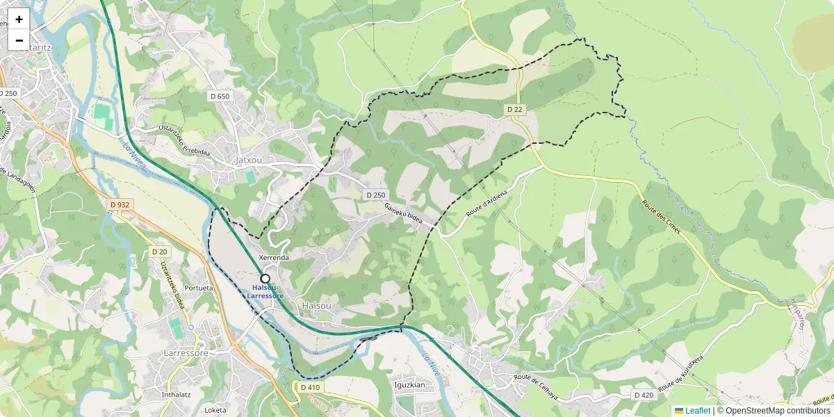 Carte du réseau de transport en commun à Halsou - lignes de bus et arrêts