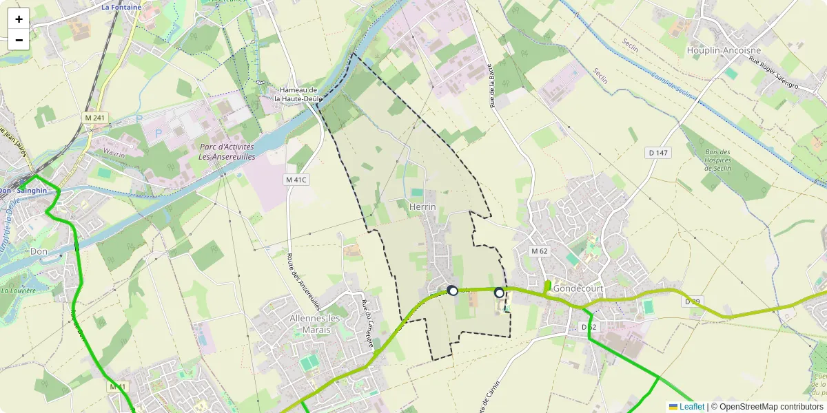 Carte du réseau de transport en commun à Herrin - lignes de bus et arrêts