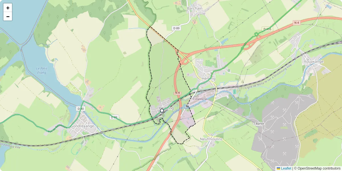 Carte du réseau de transport en commun à Hertzing - lignes de bus et arrêts