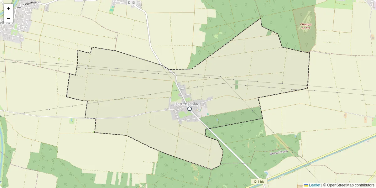 Carte du réseau de transport en commun à Hettenschlag - lignes de bus et arrêts
