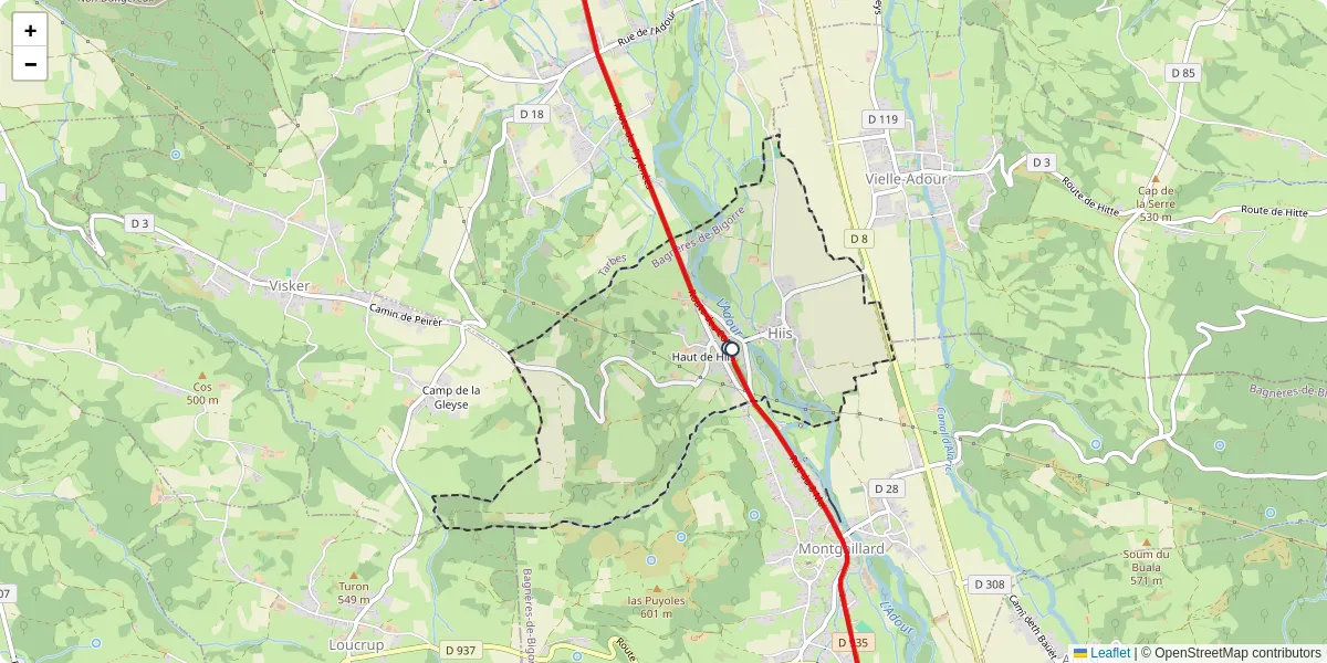 Carte du réseau de transport en commun à Hiis - lignes de bus et arrêts