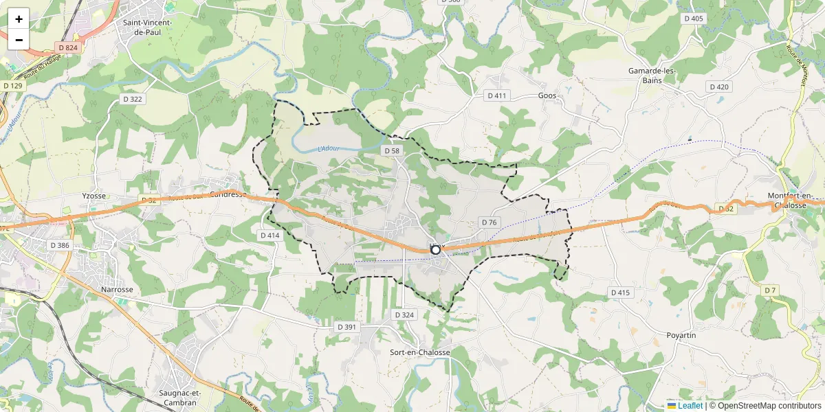Carte du réseau de transport en commun à Hinx - lignes de bus et arrêts