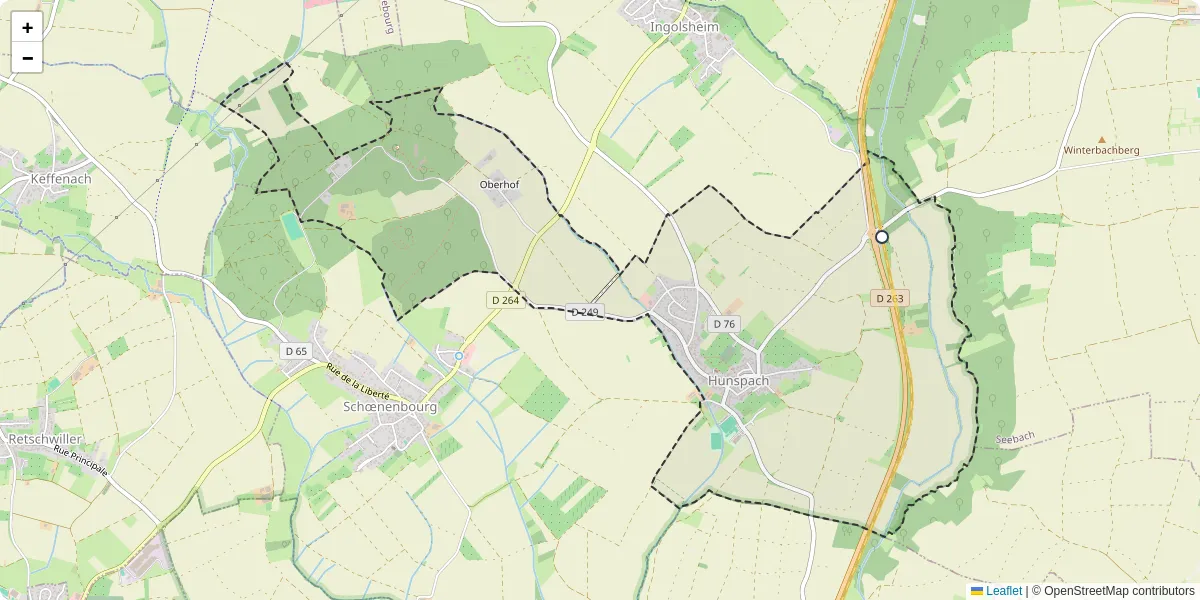 Carte du réseau de transport en commun à Hunspach - lignes de bus et arrêts