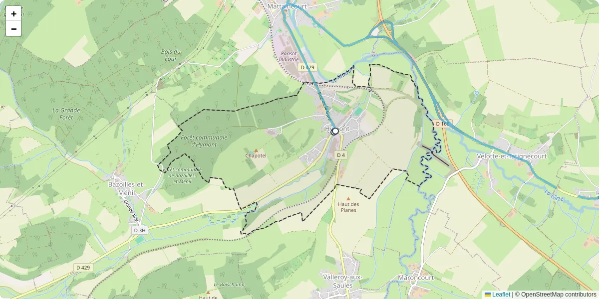 Carte du réseau de transport en commun à Hymont - lignes de bus et arrêts