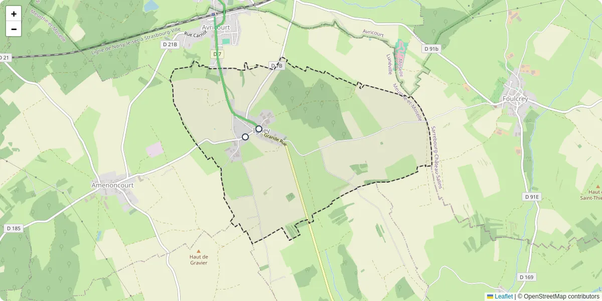 Carte du réseau de transport en commun à Igney - lignes de bus et arrêts