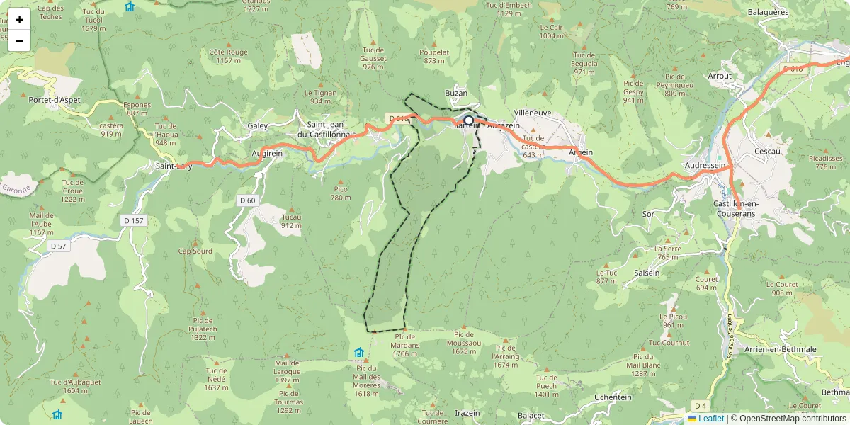 Carte du réseau de transport en commun à Illartein - lignes de bus et arrêts