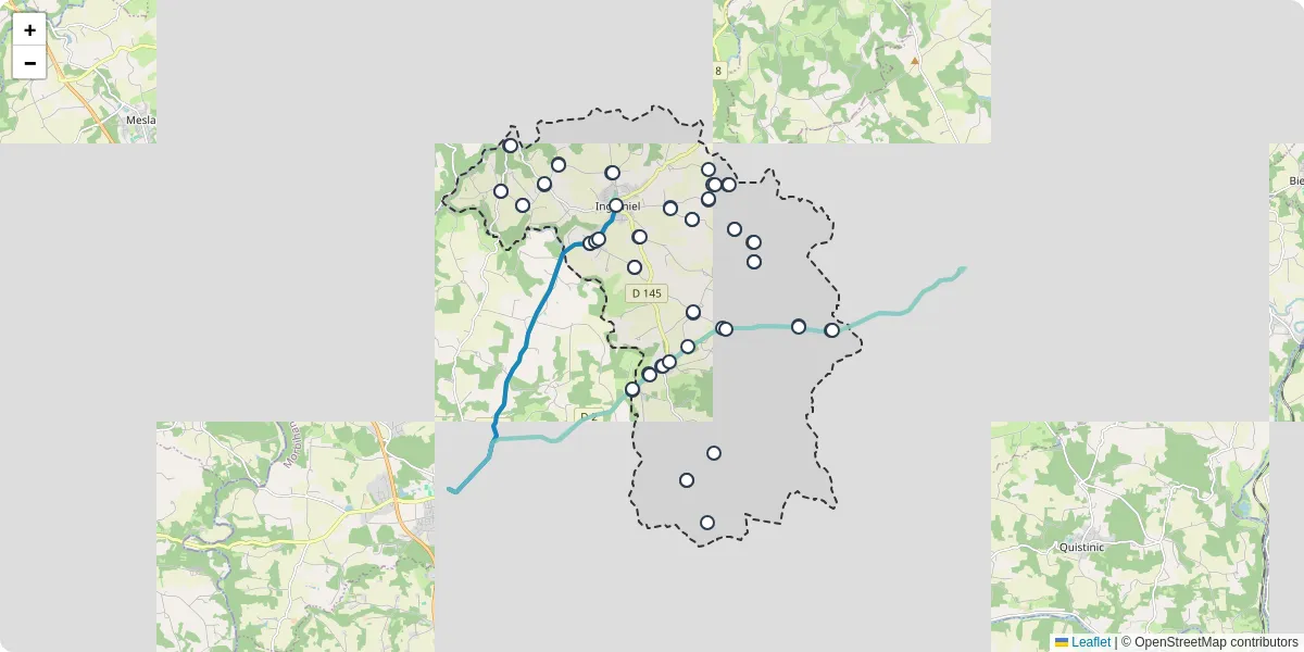 Carte du réseau de transport en commun à Inguiniel - lignes de bus et arrêts
