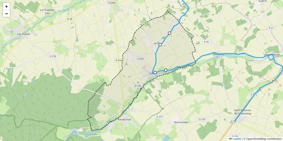 Carte du réseau de transport en commun à Irai - lignes de bus et arrêts