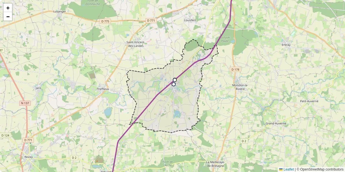 Carte du réseau de transport en commun à Issé - lignes de bus et arrêts
