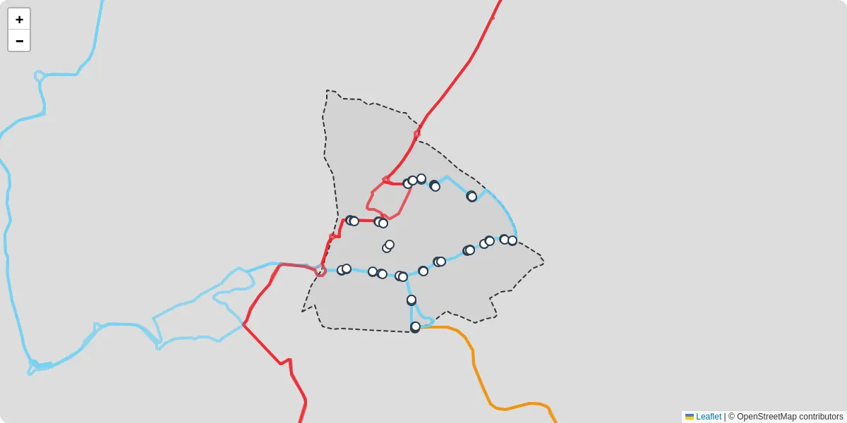 Carte du réseau de transport en commun à Jacou - lignes de bus et arrêts