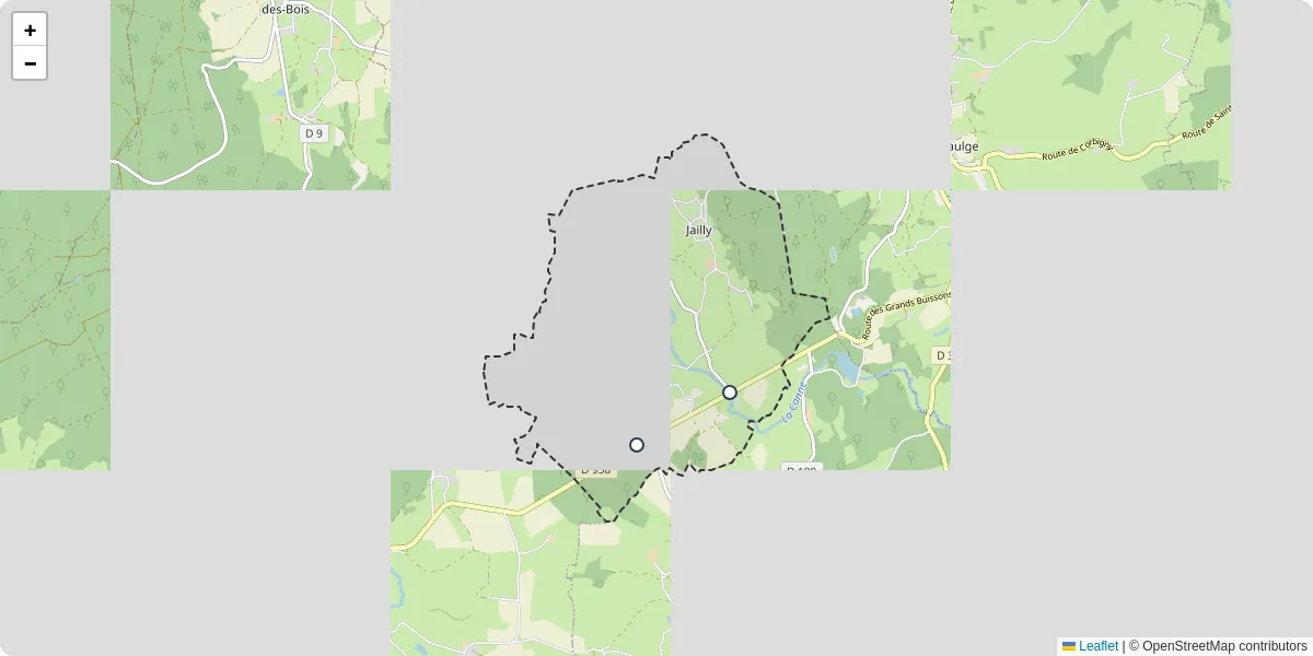 Carte du réseau de transport en commun à Jailly - lignes de bus et arrêts