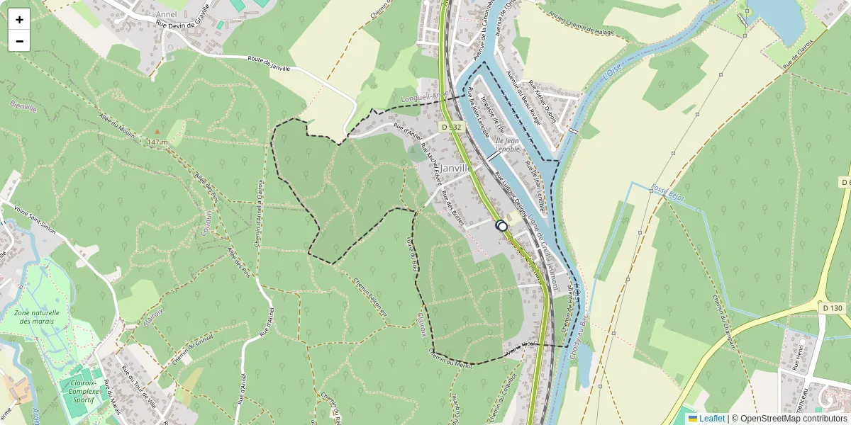 Carte du réseau de transport en commun à Janville - lignes de bus et arrêts
