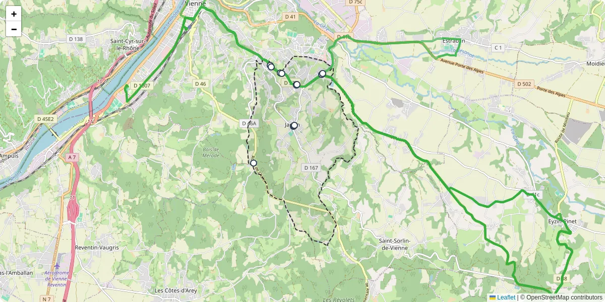Carte du réseau de transport en commun à Jardin - lignes de bus et arrêts