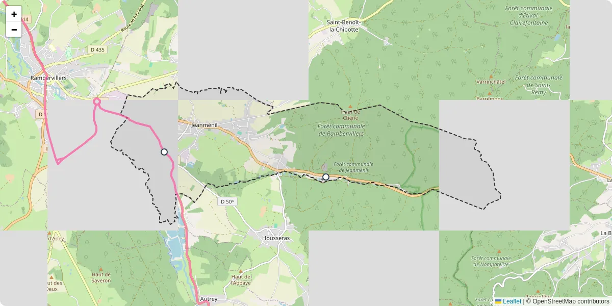 Carte du réseau de transport en commun à Jeanménil - lignes de bus et arrêts