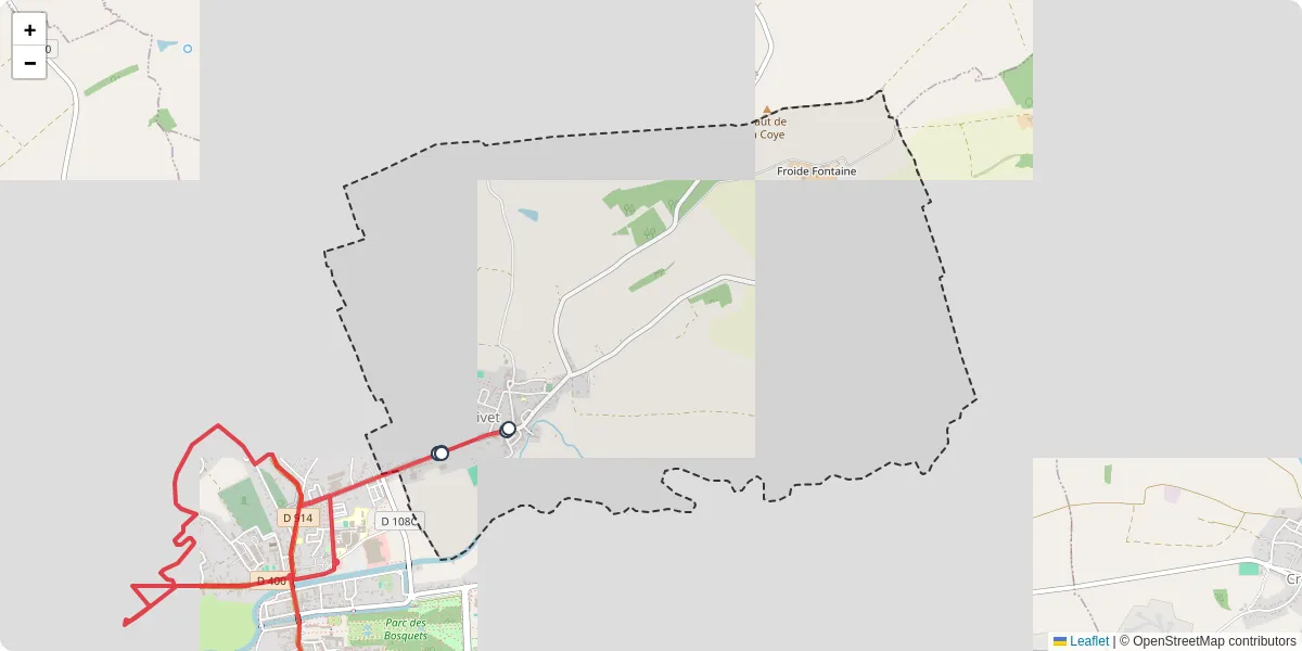 Carte du réseau de transport en commun à Jolivet - lignes de bus et arrêts